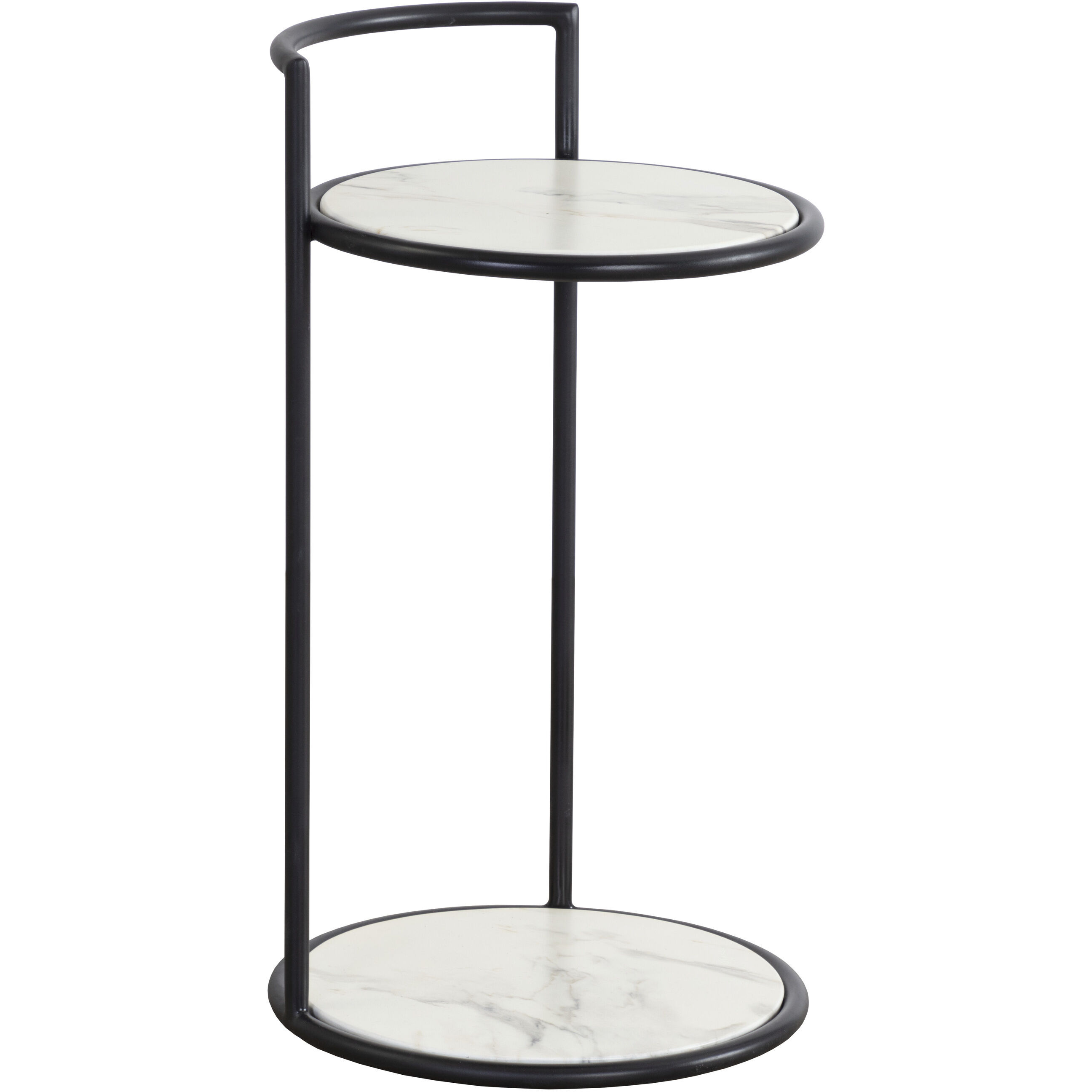 Parga 25 X 14 inch Black / Marble Look Outdoor End Table